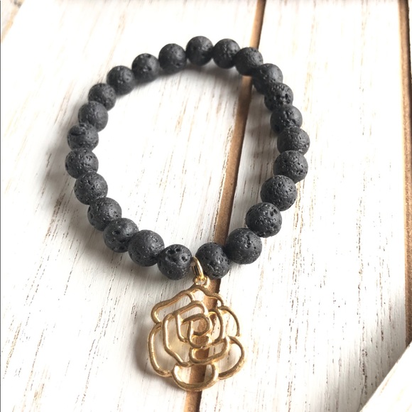 Lava Rock Gemstone Bracelet - Picture 1 of 2